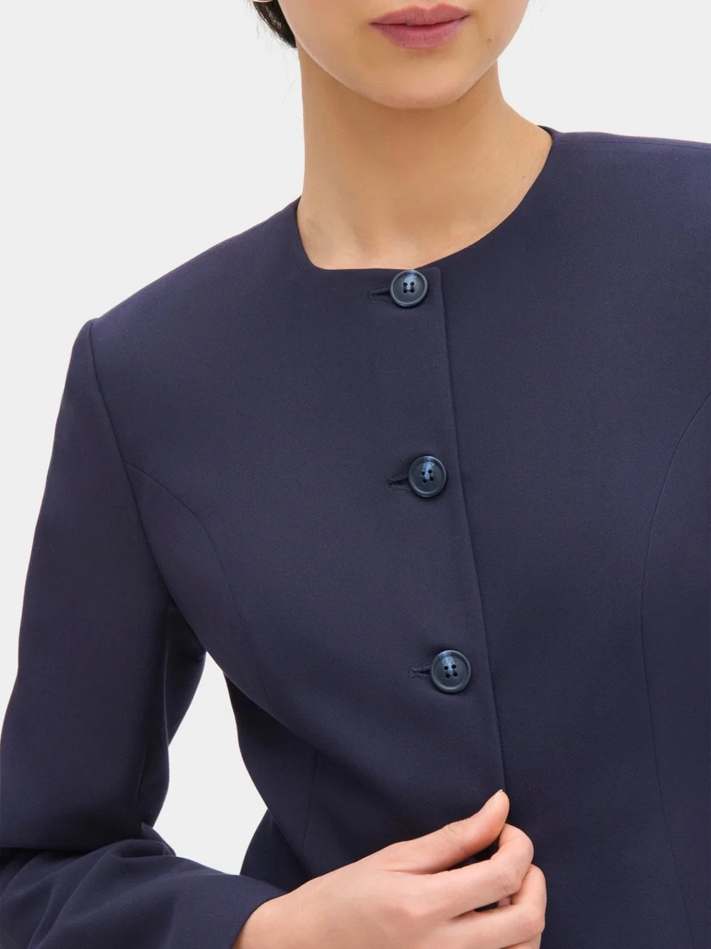 Aligne Daphne Waisted Blazer in Navy Blue
